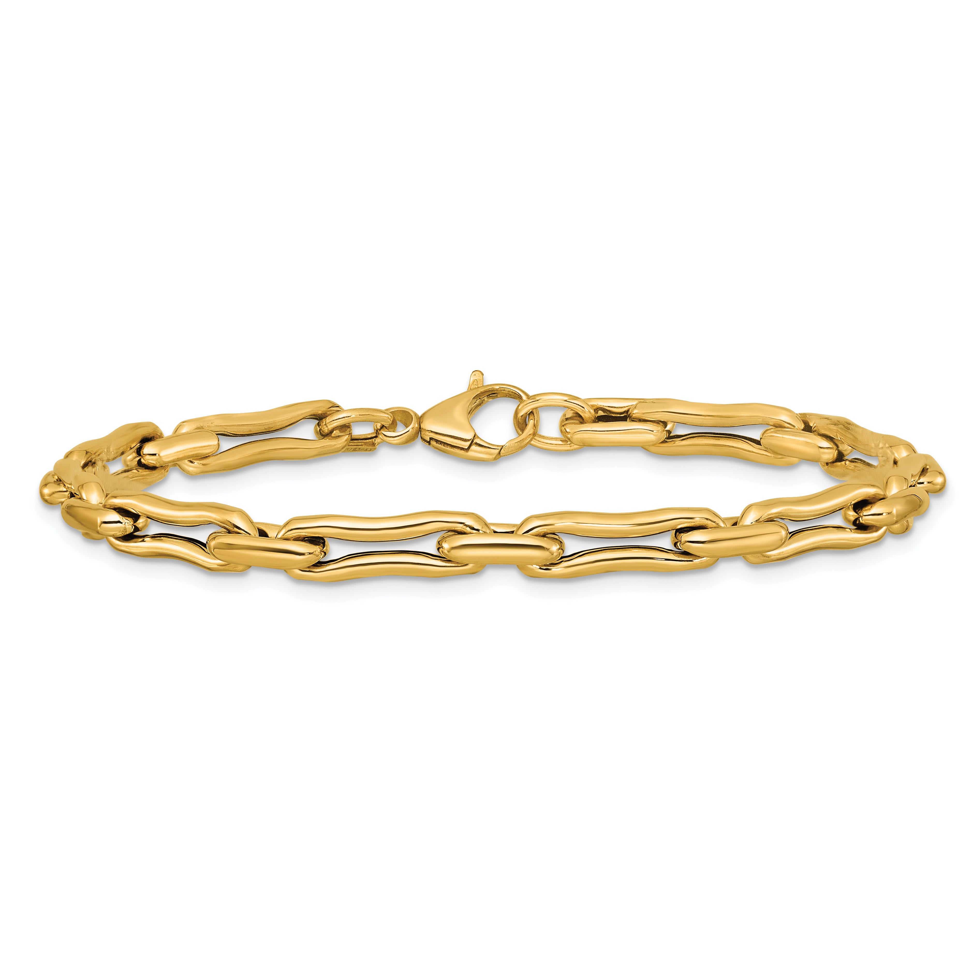 14K Polished Hollow Fancy Link Bracelet