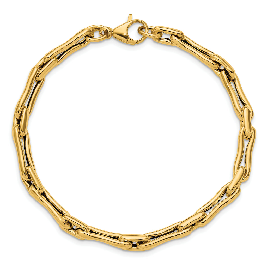14K Polished Hollow Fancy Link Bracelet