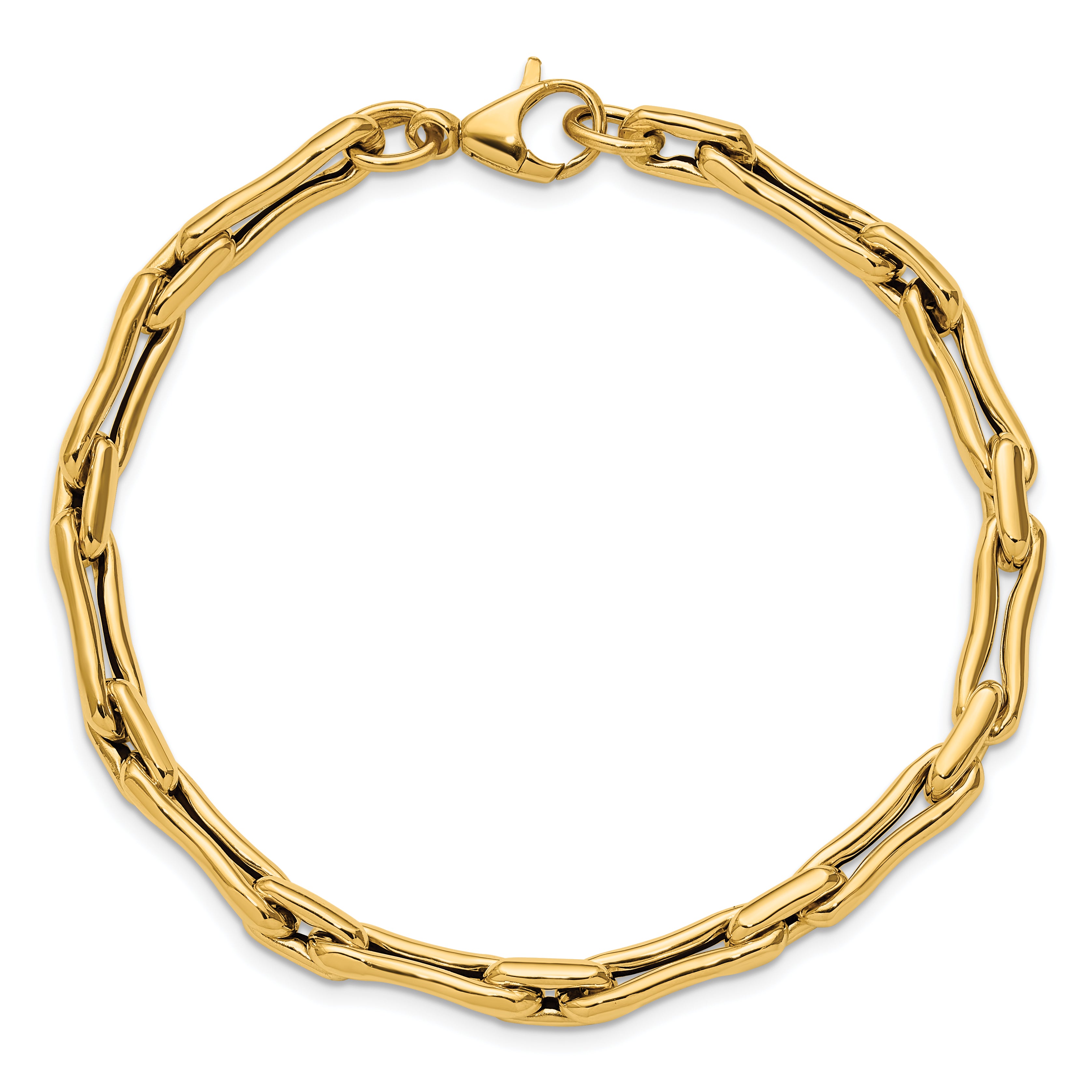 14K Polished Hollow Fancy Link Bracelet