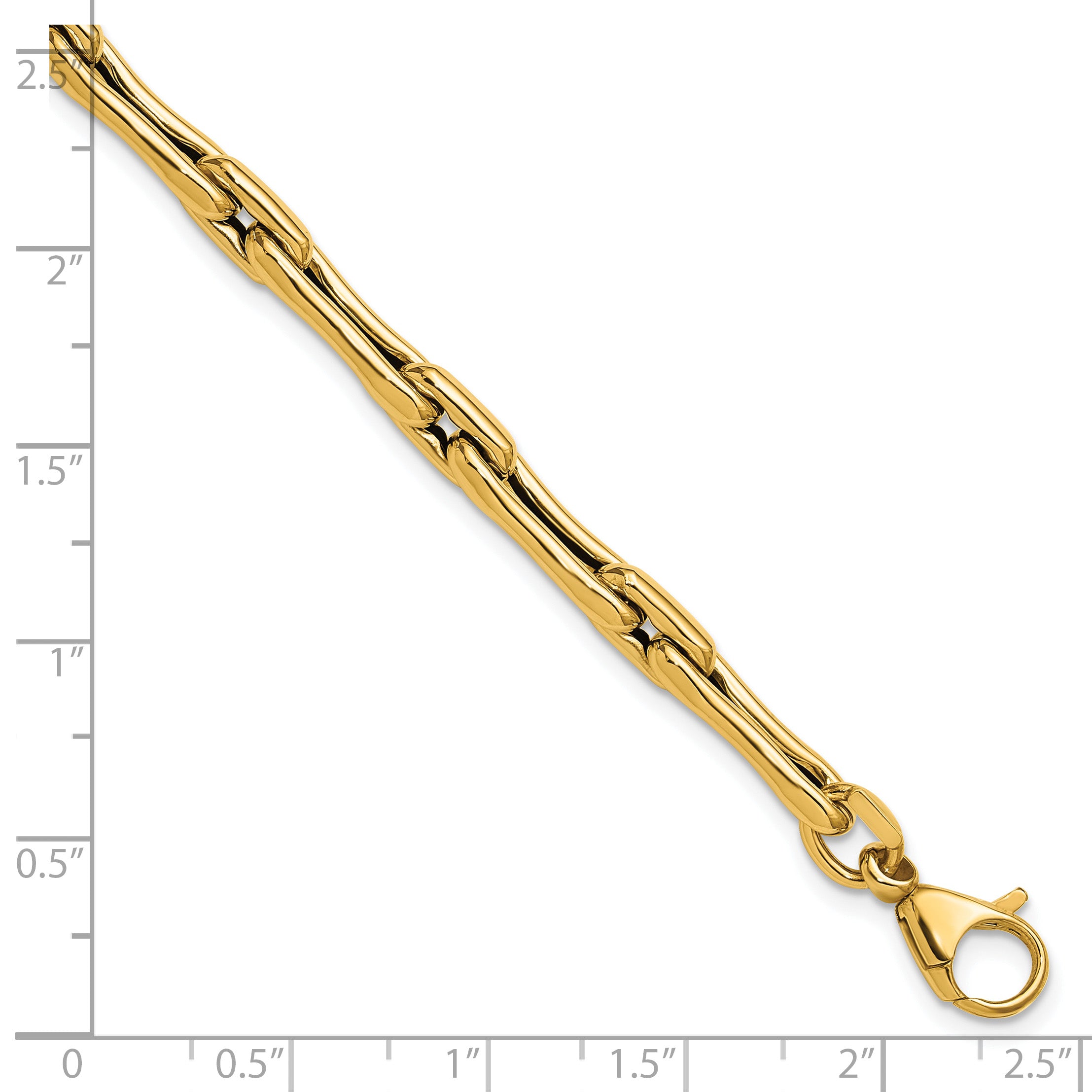 14K Polished Hollow Fancy Link Bracelet