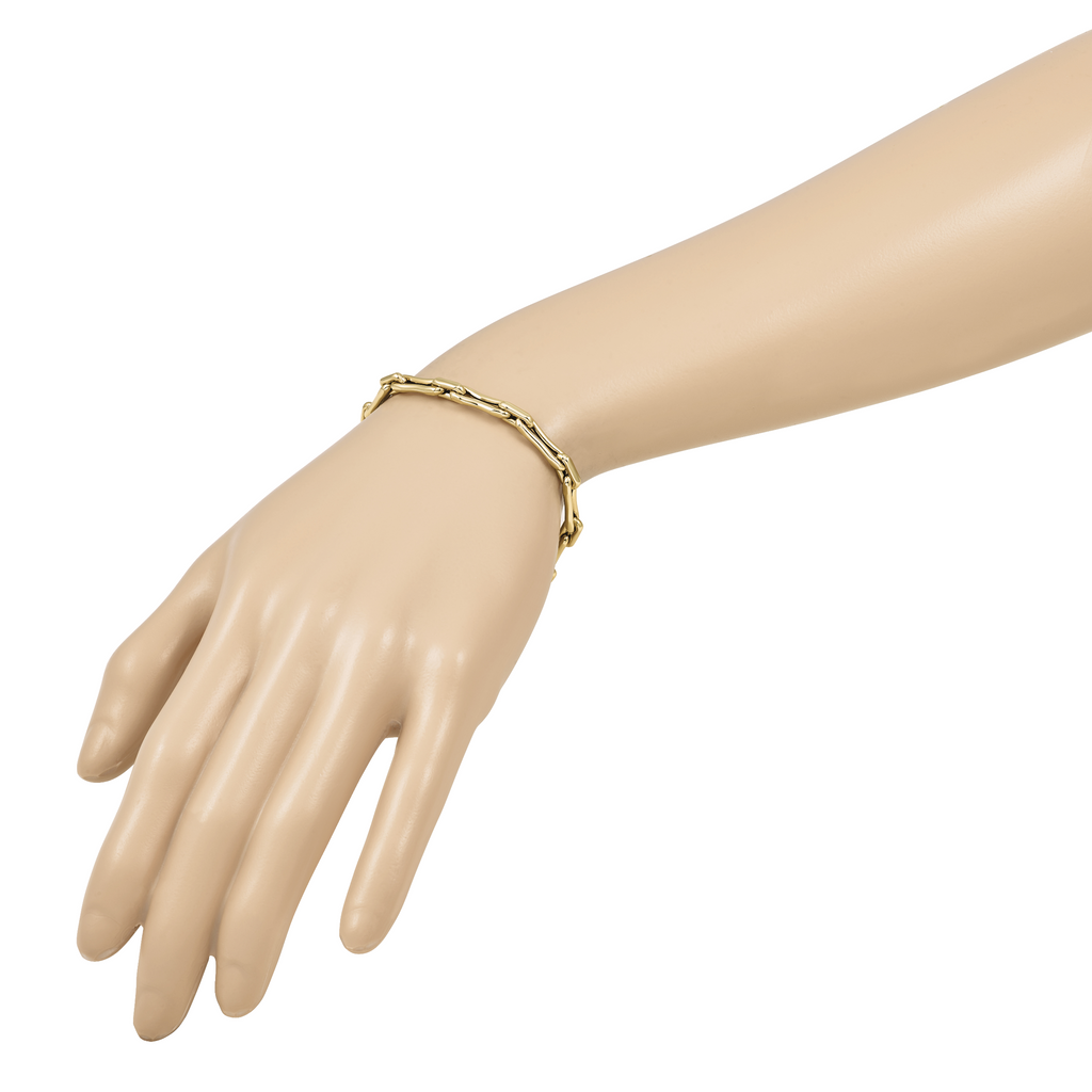 14K Polished Hollow Fancy Link Bracelet
