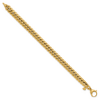 14K Polished and Textured Fancy Curb Bracelet