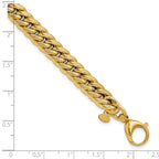 14K Polished and Textured Fancy Curb Bracelet
