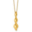 14K Polished Wavy Pendant on Dia-cut Chain w/1in ext. Necklace
