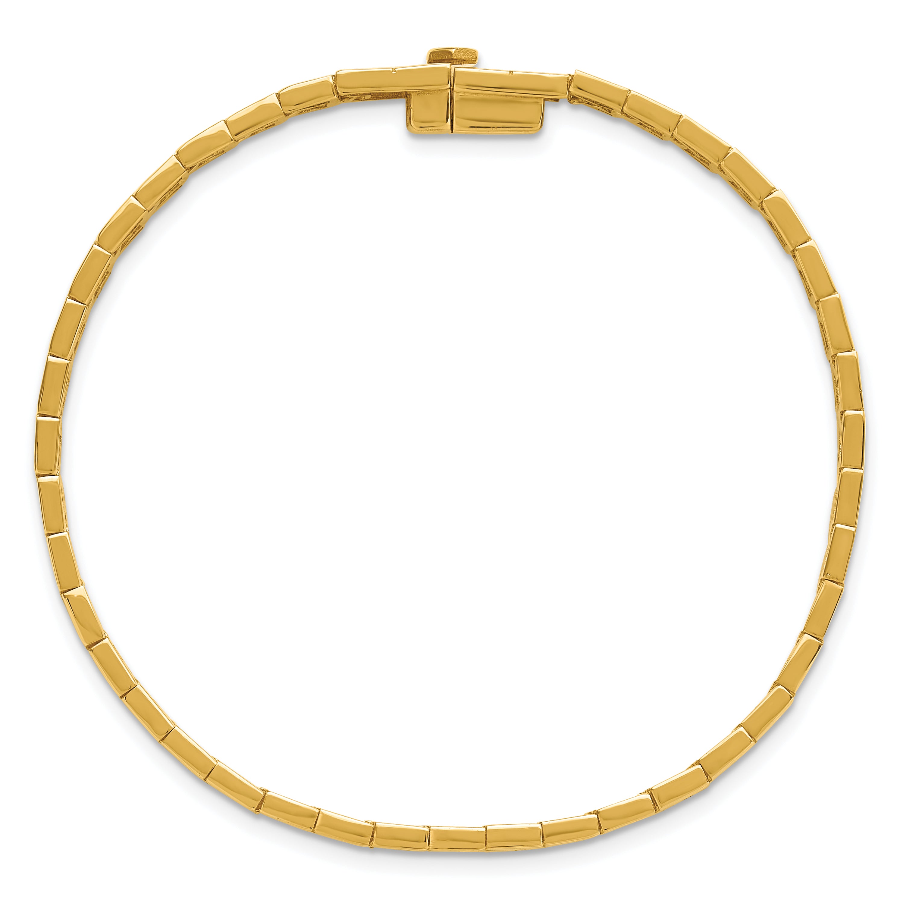 14K Polished Hexagon Design Bracelet