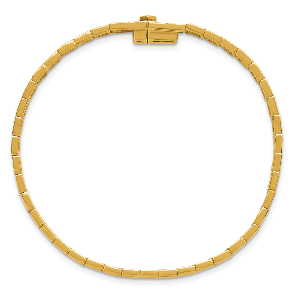 14K Polished Hexagon Design Bracelet