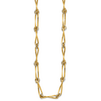 14K Two-tone Polished and Diamond-cut Fancy Link Necklace