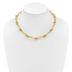 14K Two-tone Polished and Diamond-cut Fancy Link Necklace
