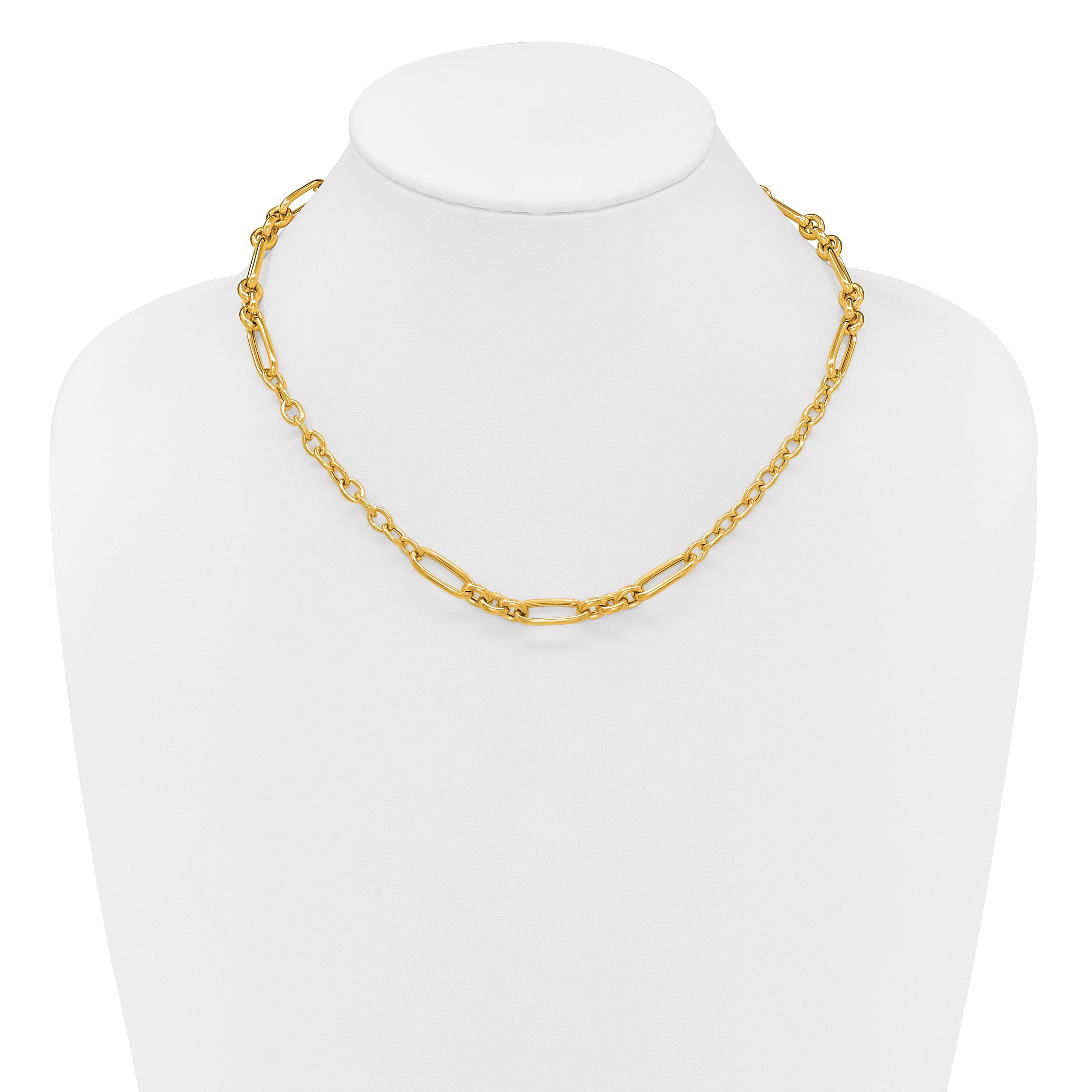 14K Polished Fancy Link Necklace