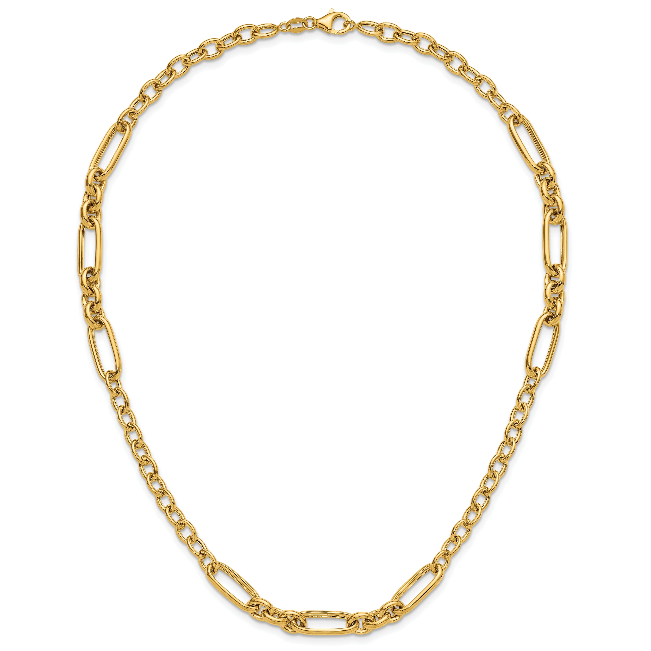 14K Polished Fancy Link Necklace