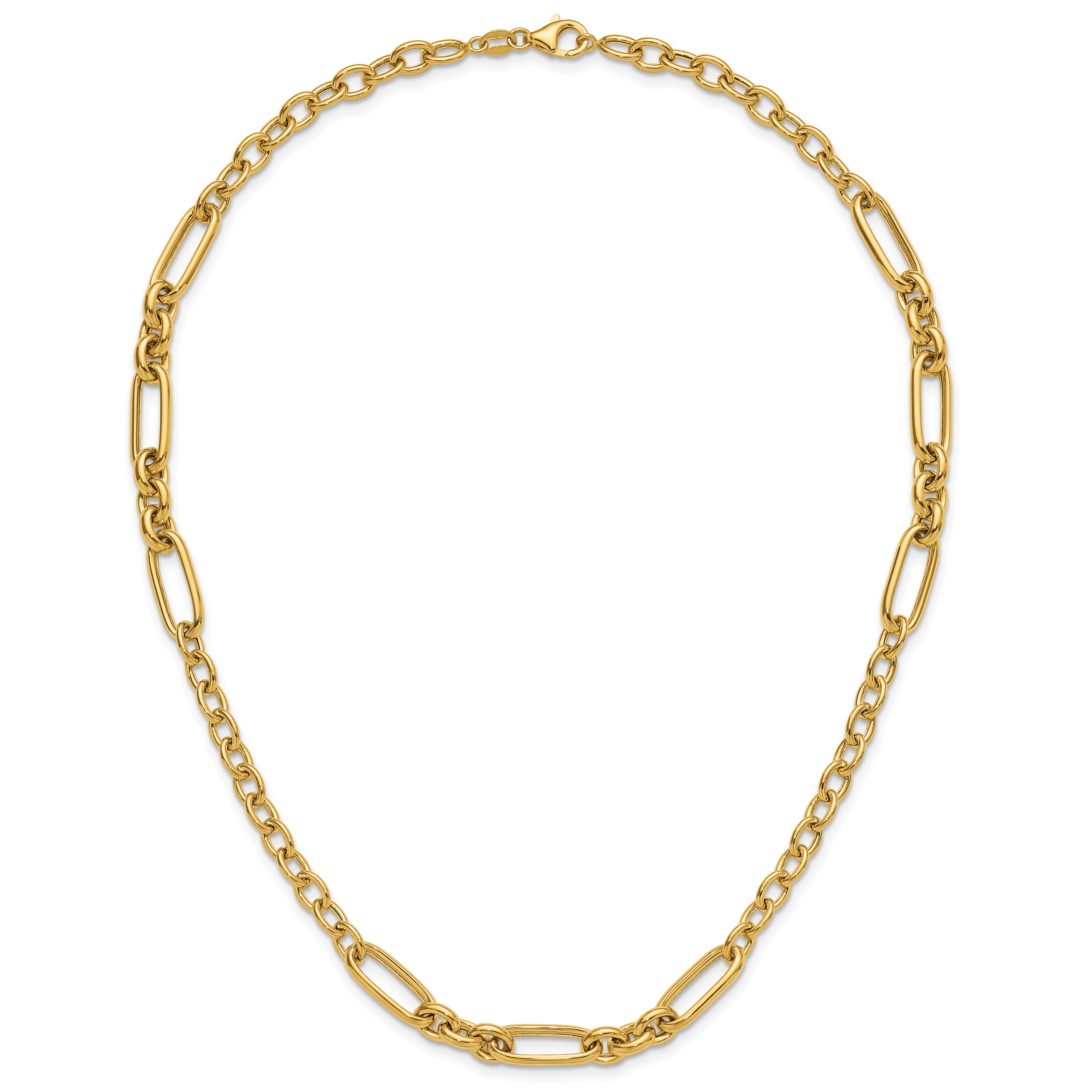 14K Polished Fancy Link Necklace