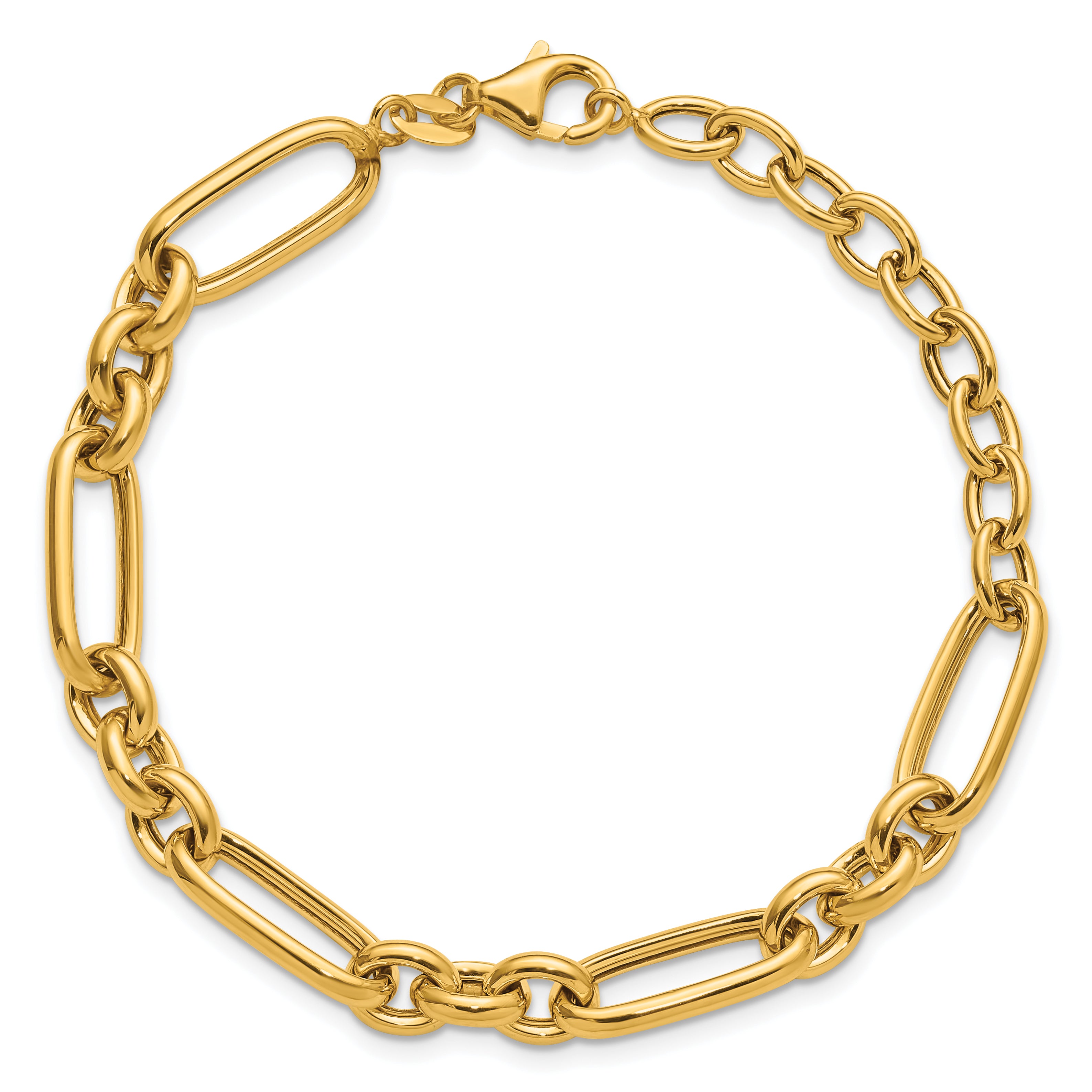 14K Polished Fancy Link Bracelet