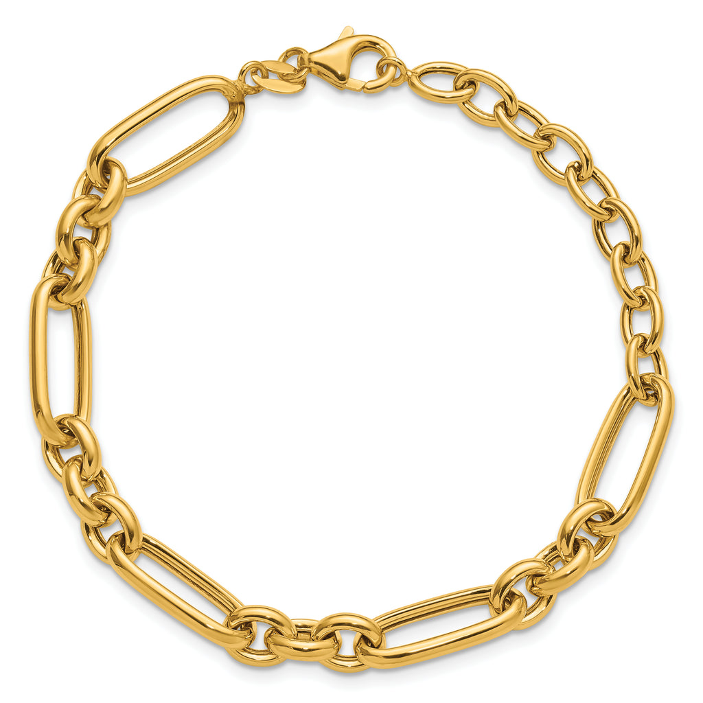 14K Polished Fancy Link Bracelet