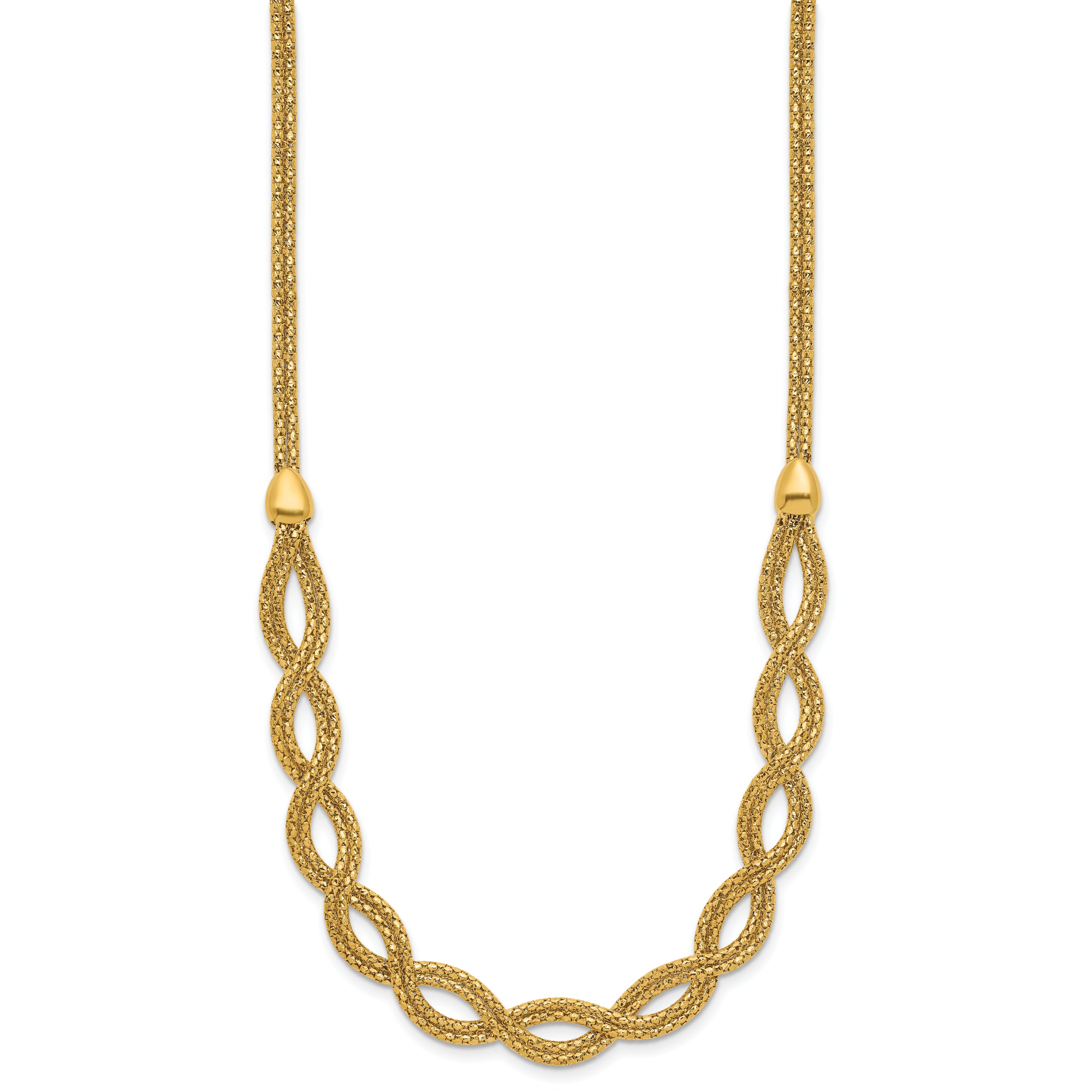 14K Polished Fancy Woven Necklace