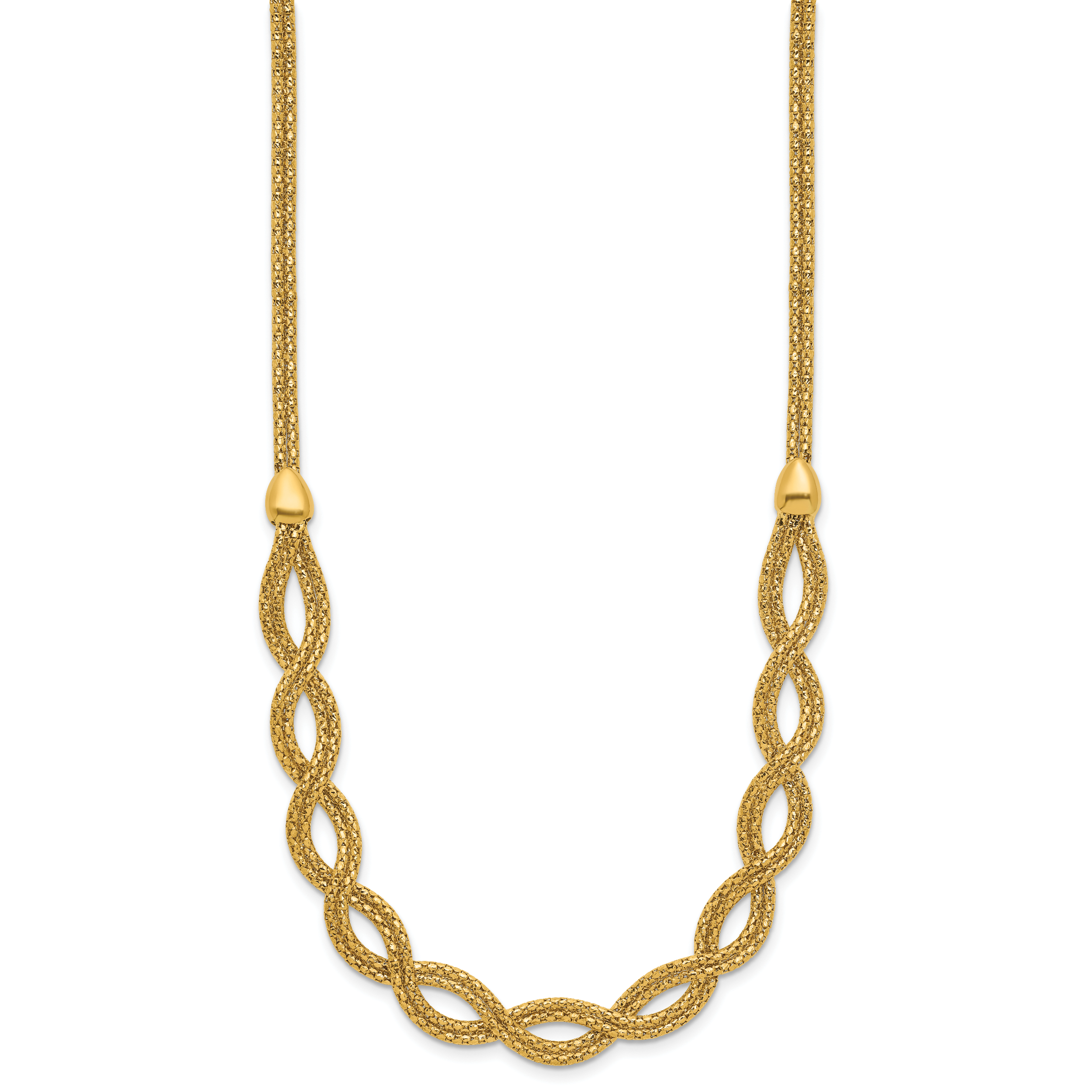 14K Polished Fancy Woven Necklace
