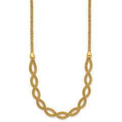 14K Polished Fancy Woven Necklace