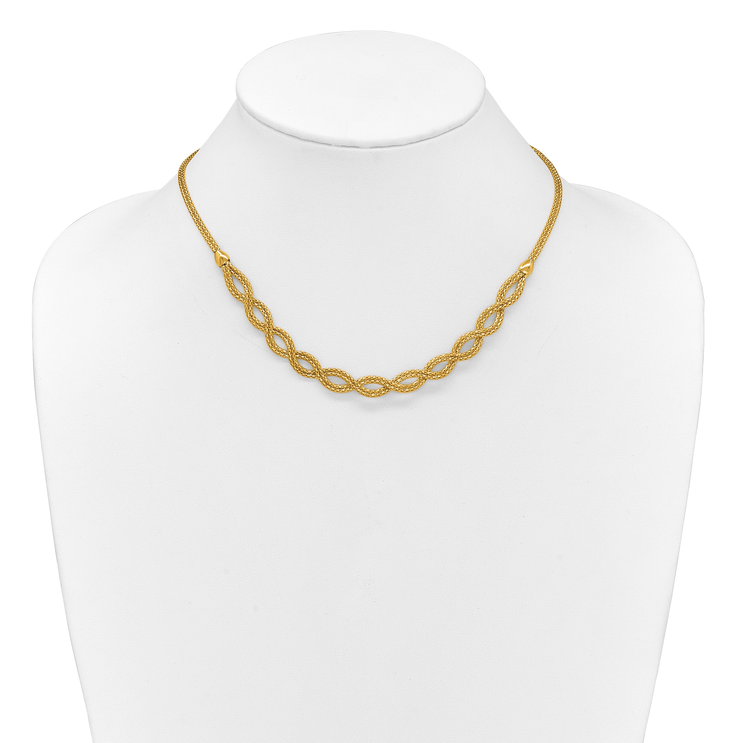 14K Polished Fancy Woven Necklace