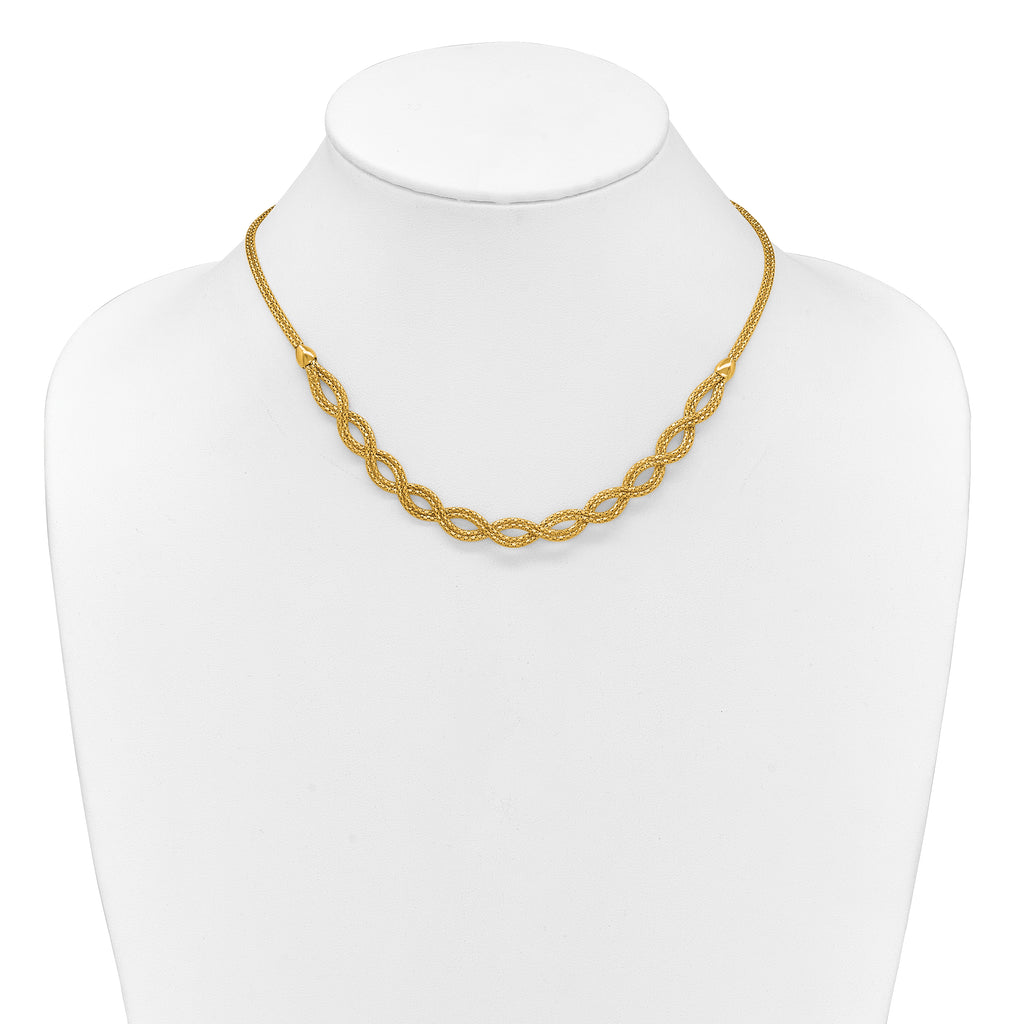 14K Polished Fancy Woven Necklace