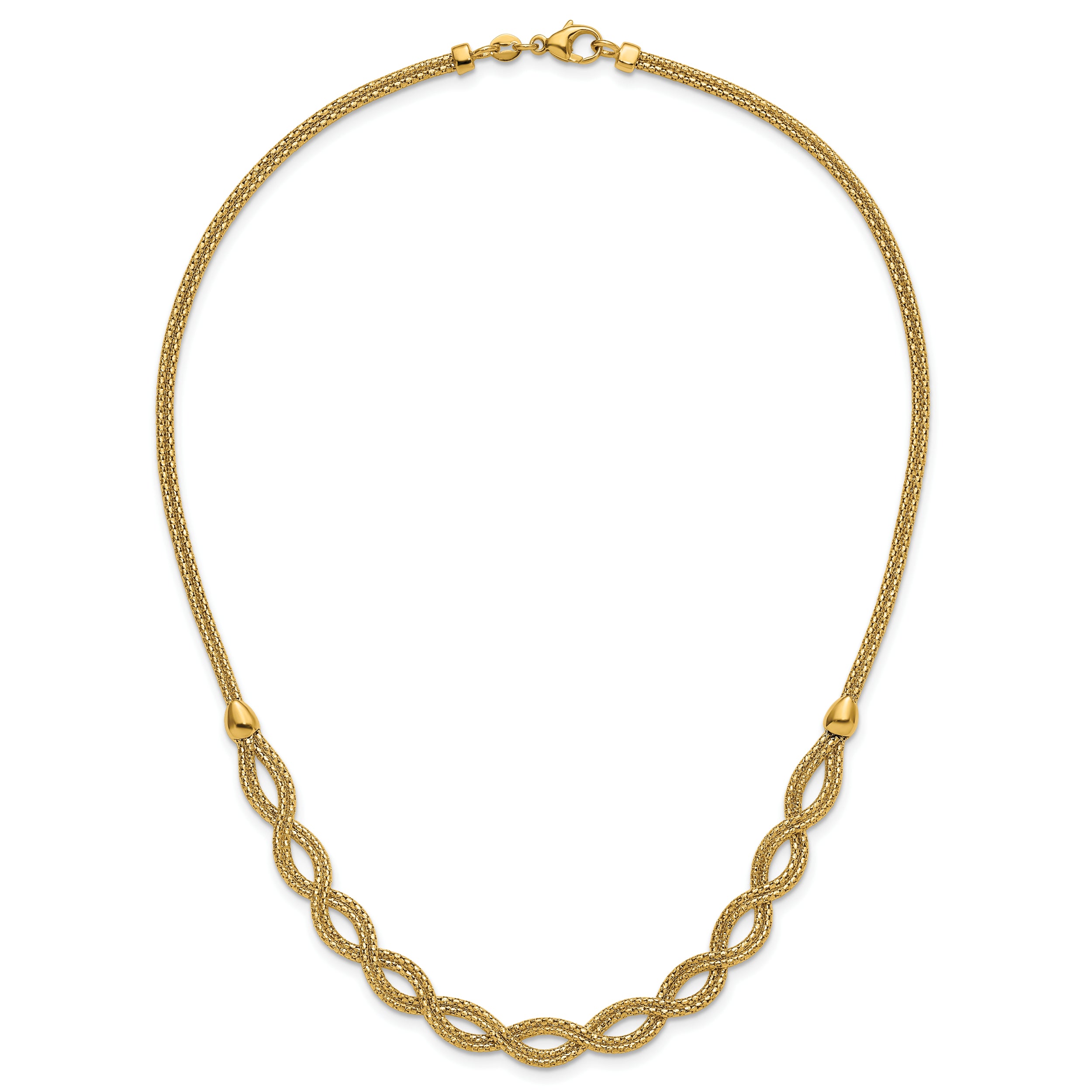 14K Polished Fancy Woven Necklace
