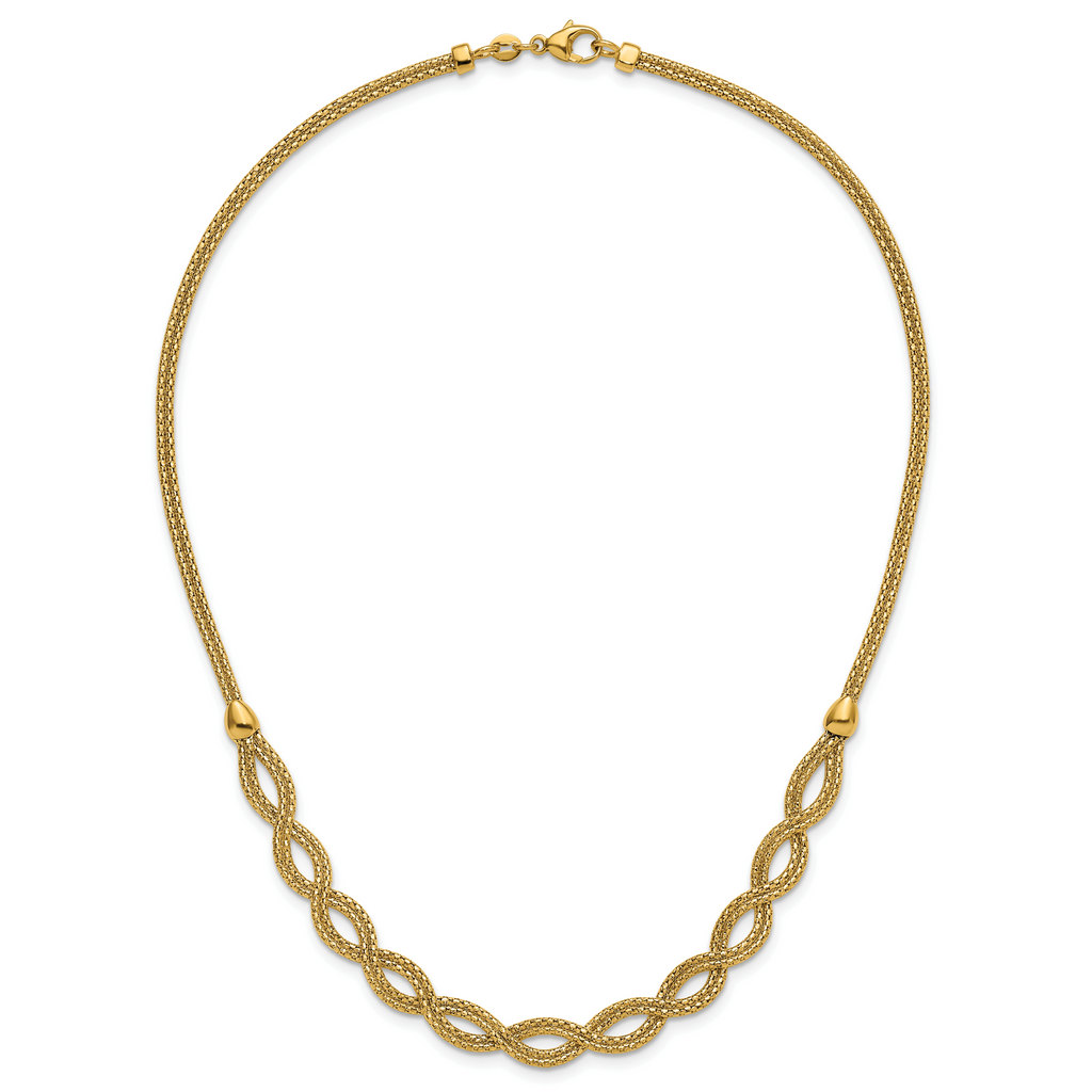 14K Polished Fancy Woven Necklace