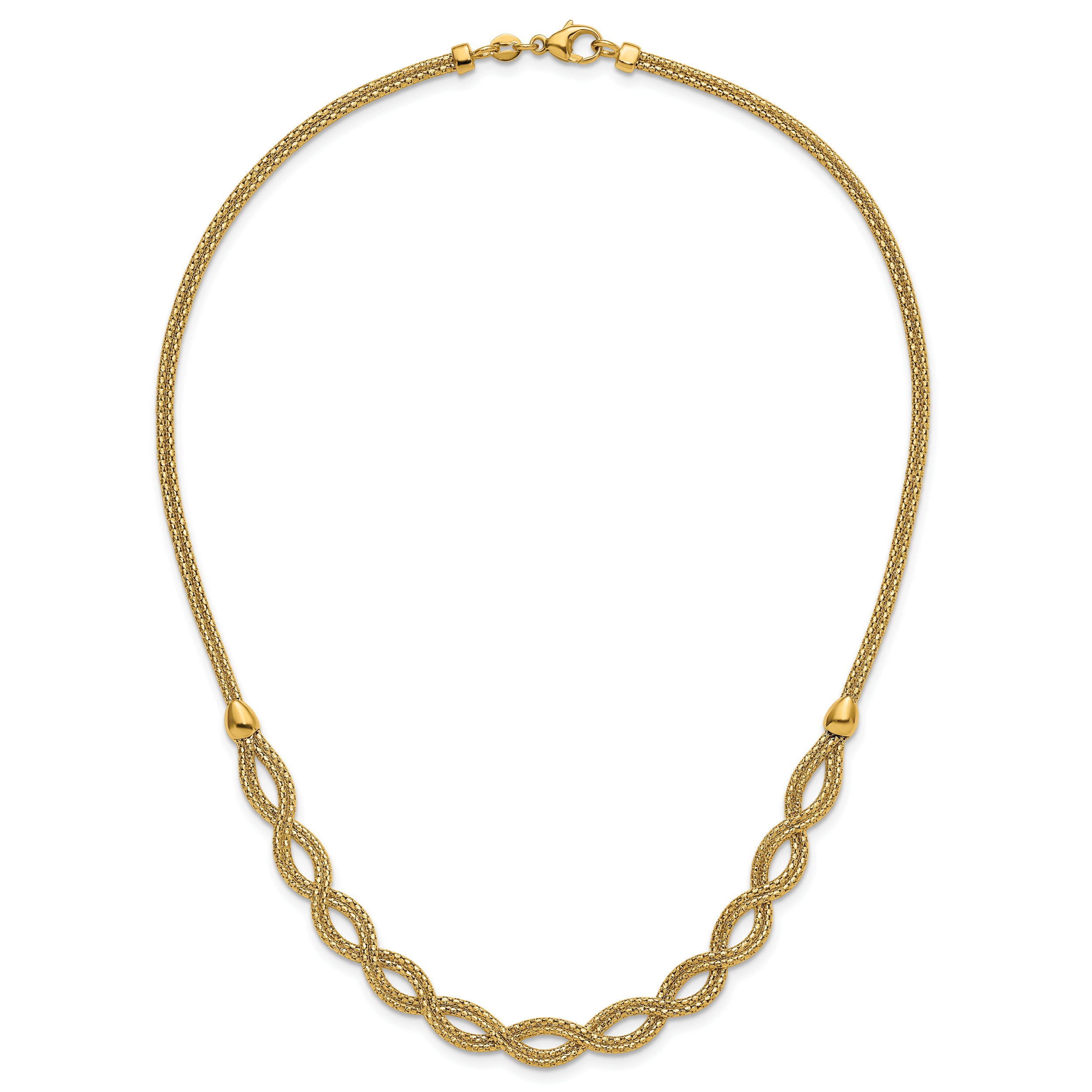 14K Polished Fancy Woven Necklace