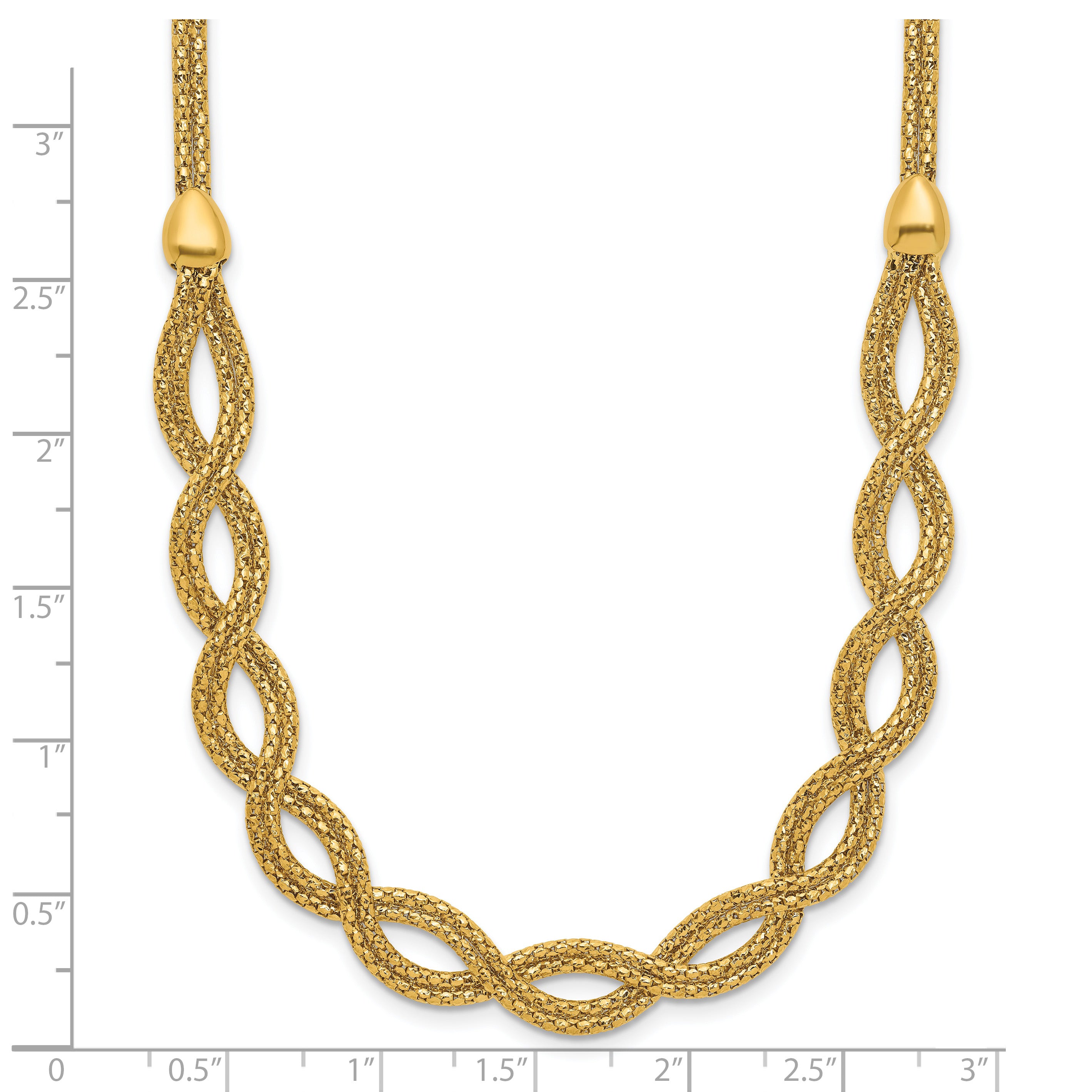 14K Polished Fancy Woven Necklace