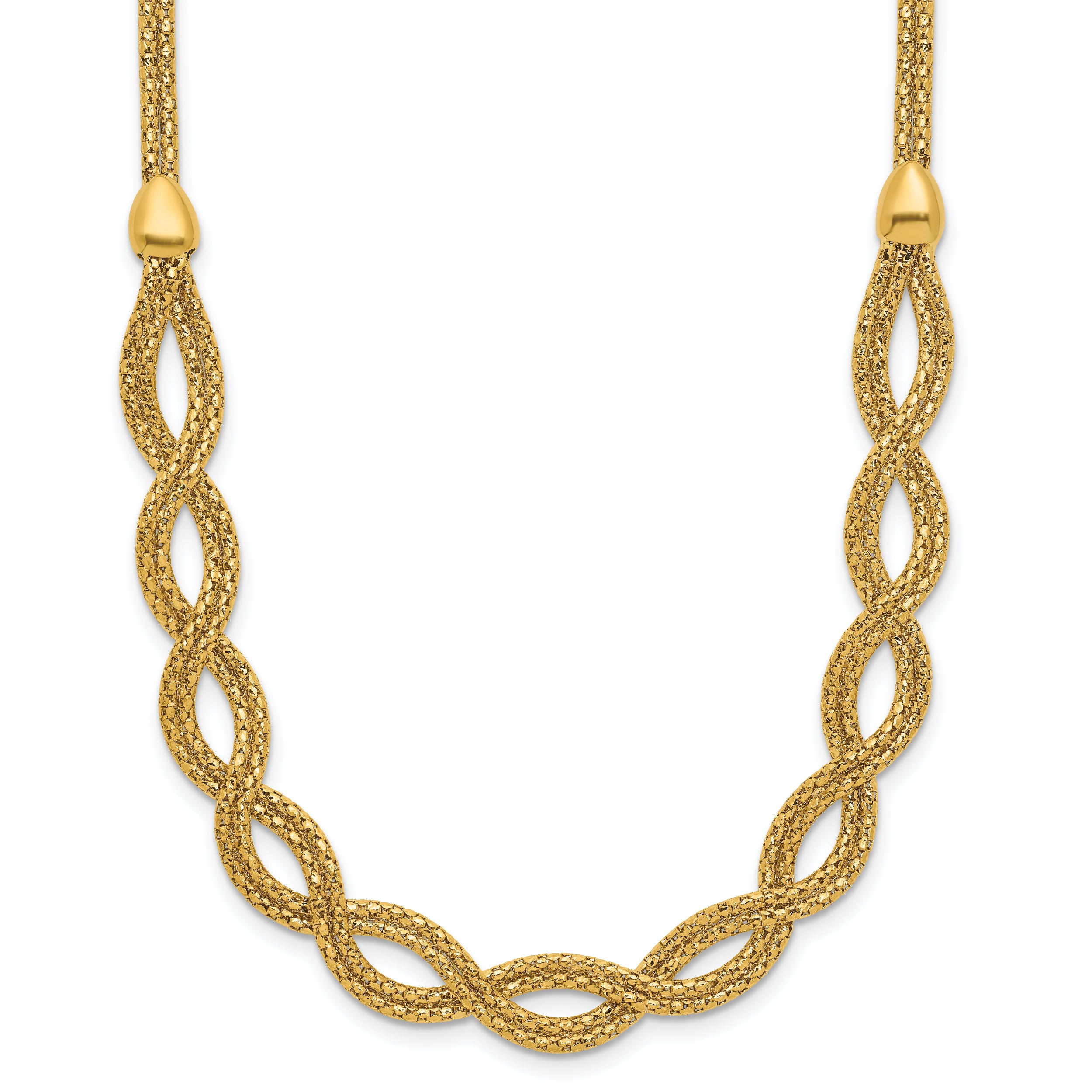 14K Polished Fancy Woven Necklace