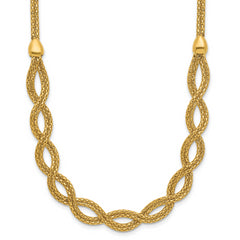 14K Polished Fancy Woven Necklace