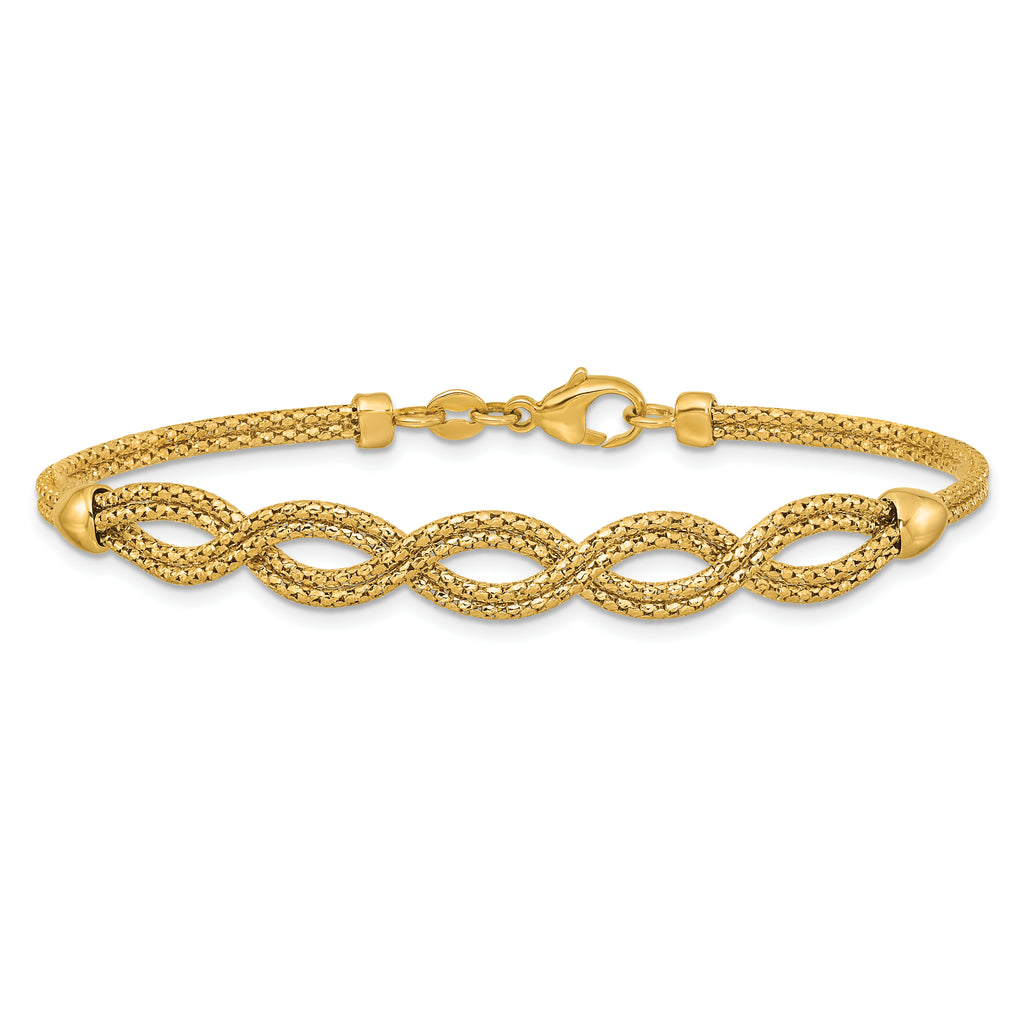 14K Polished Fancy Woven Bracelet