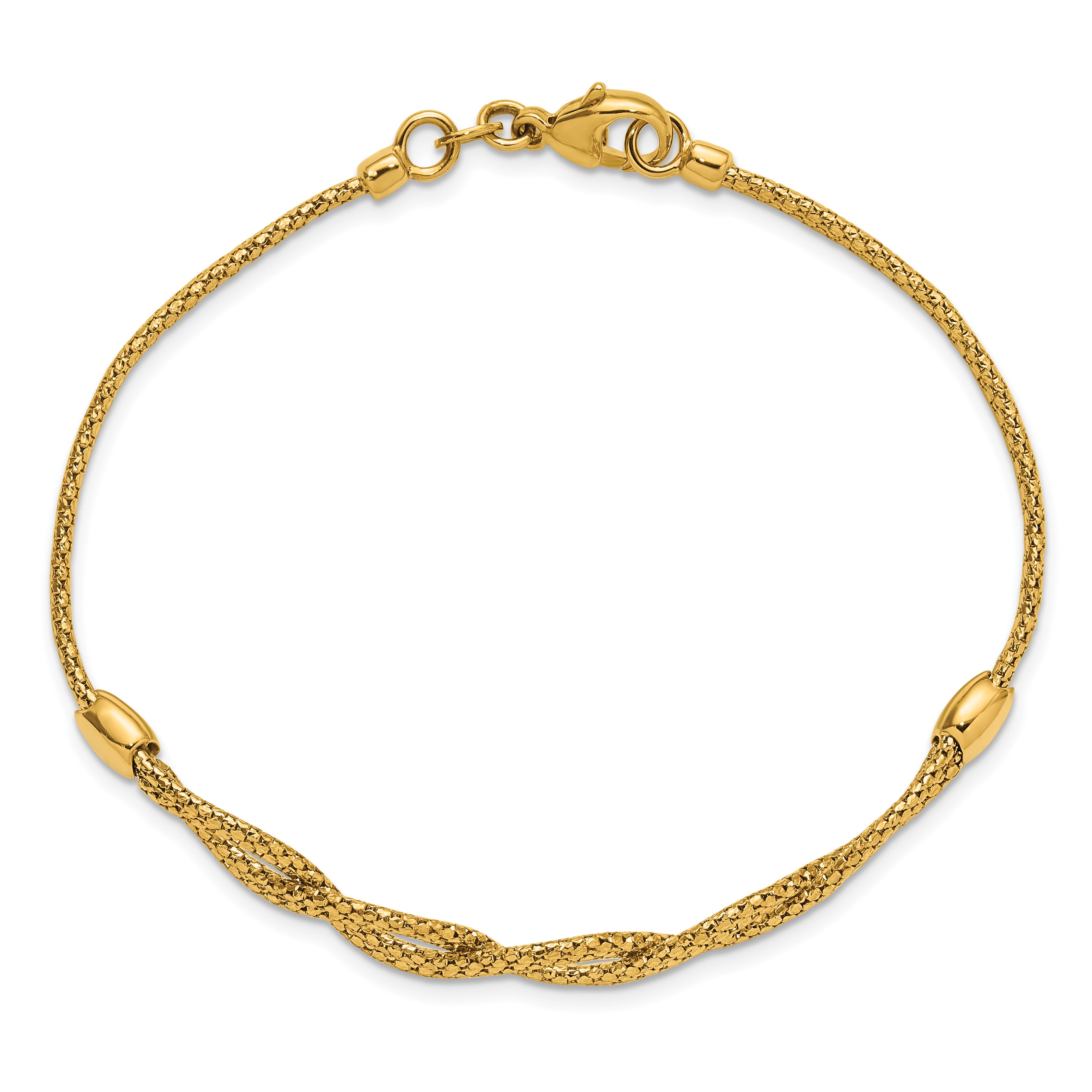 14K Polished Fancy Woven Bracelet