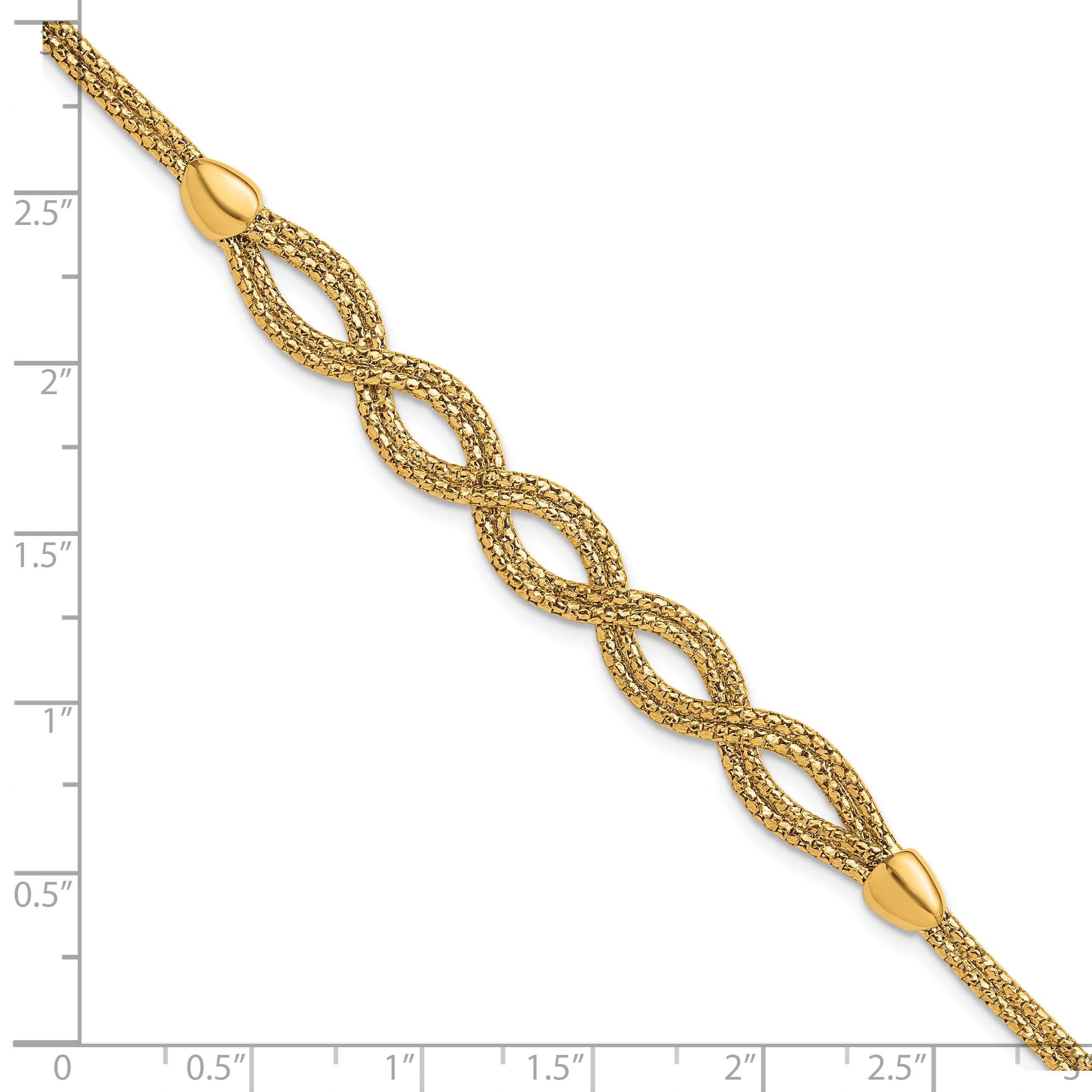 14K Polished Fancy Woven Bracelet