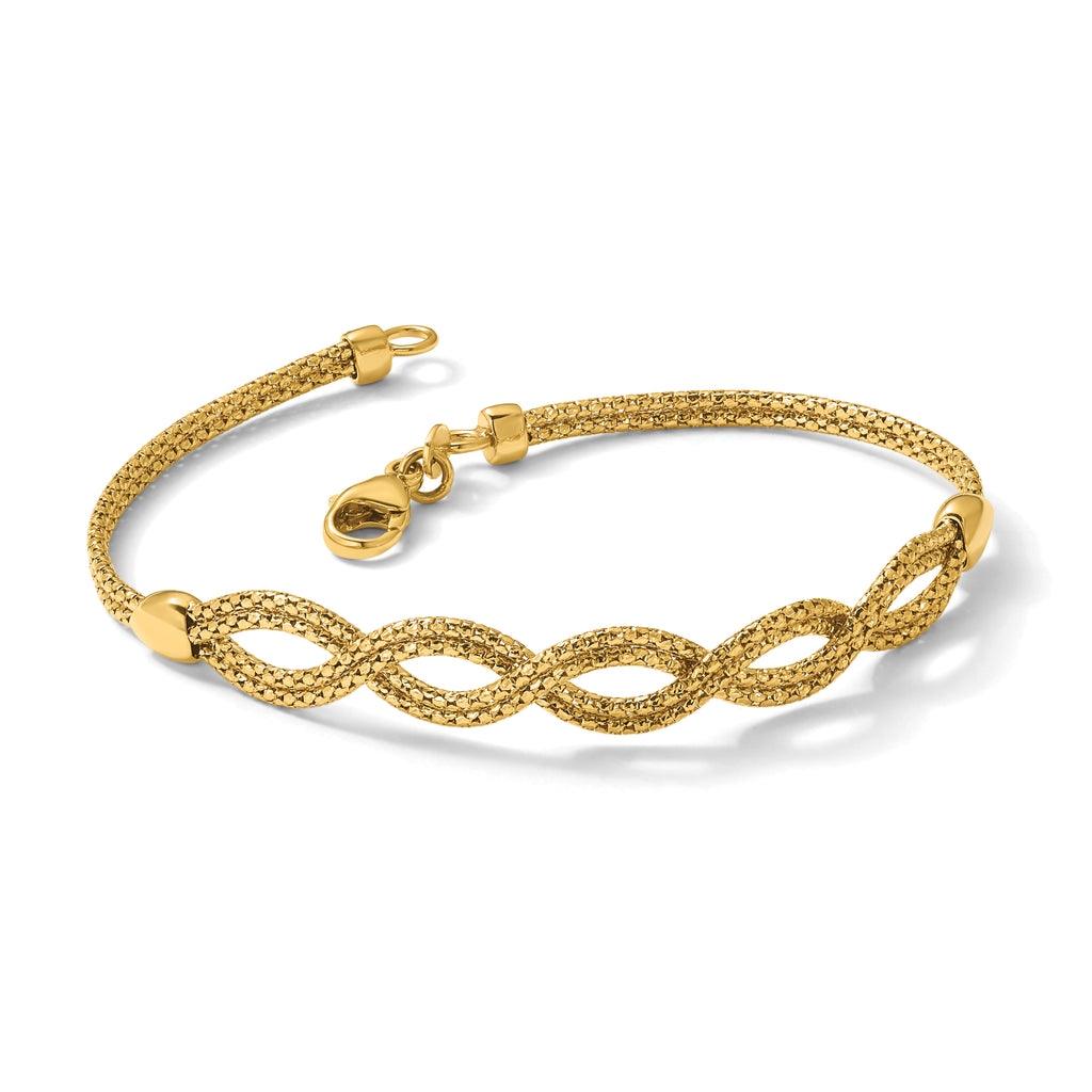 14K Polished Fancy Woven Bracelet