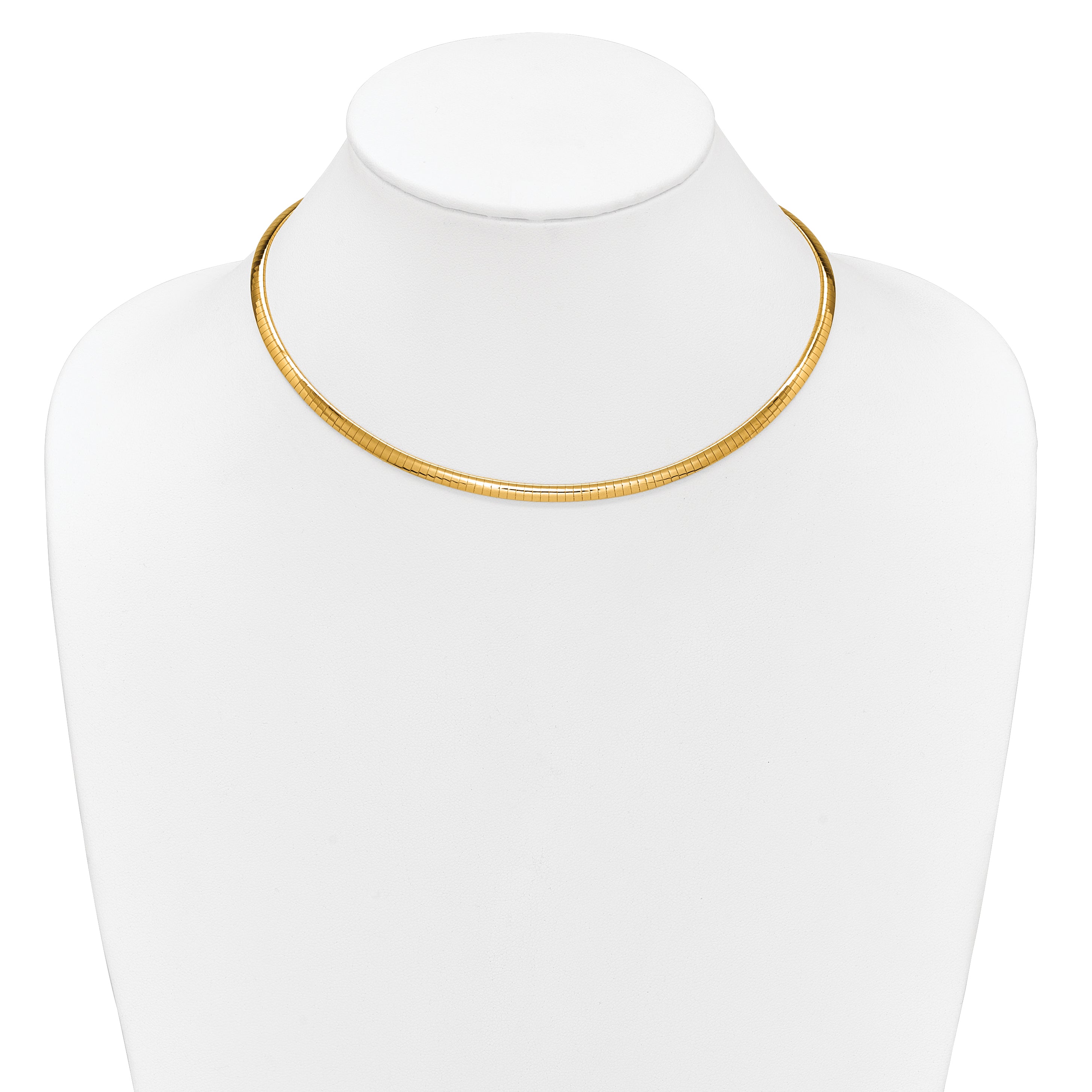 14K Polished and Satin 4mm 16in Reversible Omega Necklace