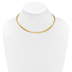14K Polished and Satin 4mm 16in Reversible Omega Necklace