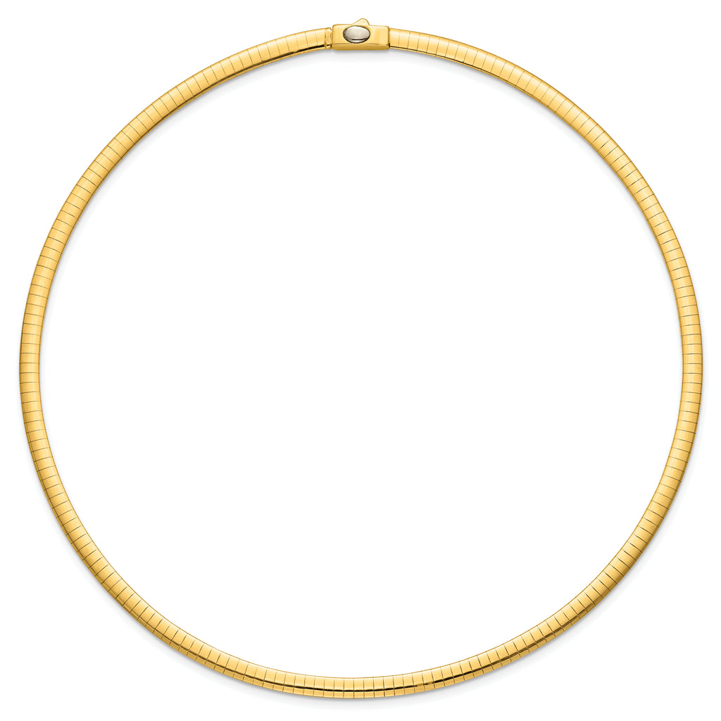 14K Polished and Satin 4mm 16in Reversible Omega Necklace