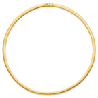 14K Polished and Satin 4mm 16in Reversible Omega Necklace
