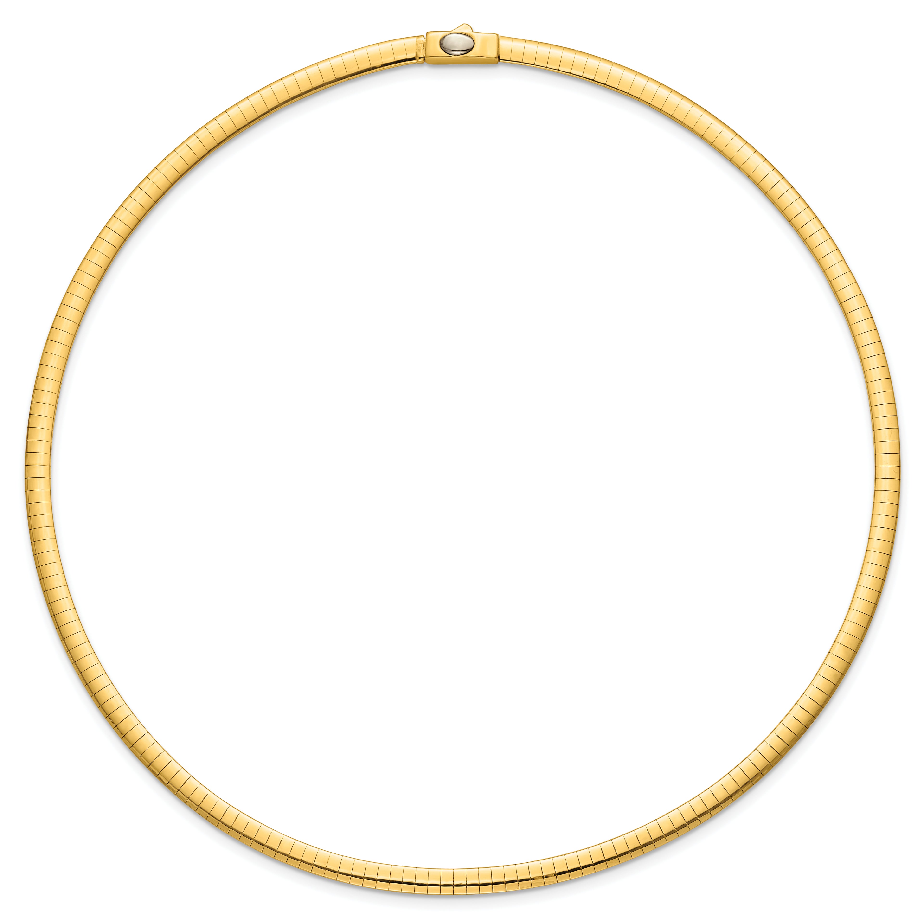 14K Polished and Satin 4mm 16in Reversible Omega Necklace