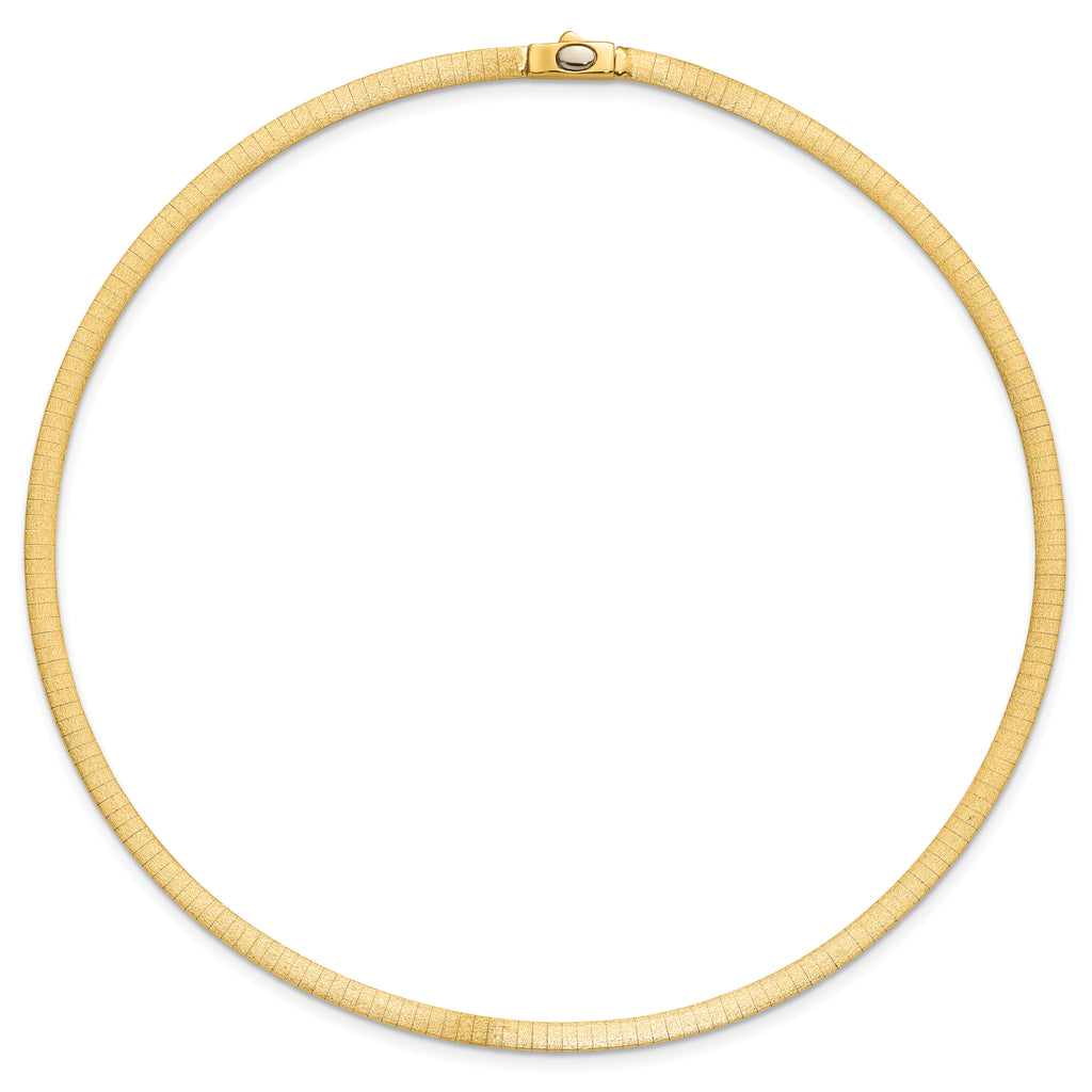 14K Polished and Satin 4mm 16in Reversible Omega Necklace