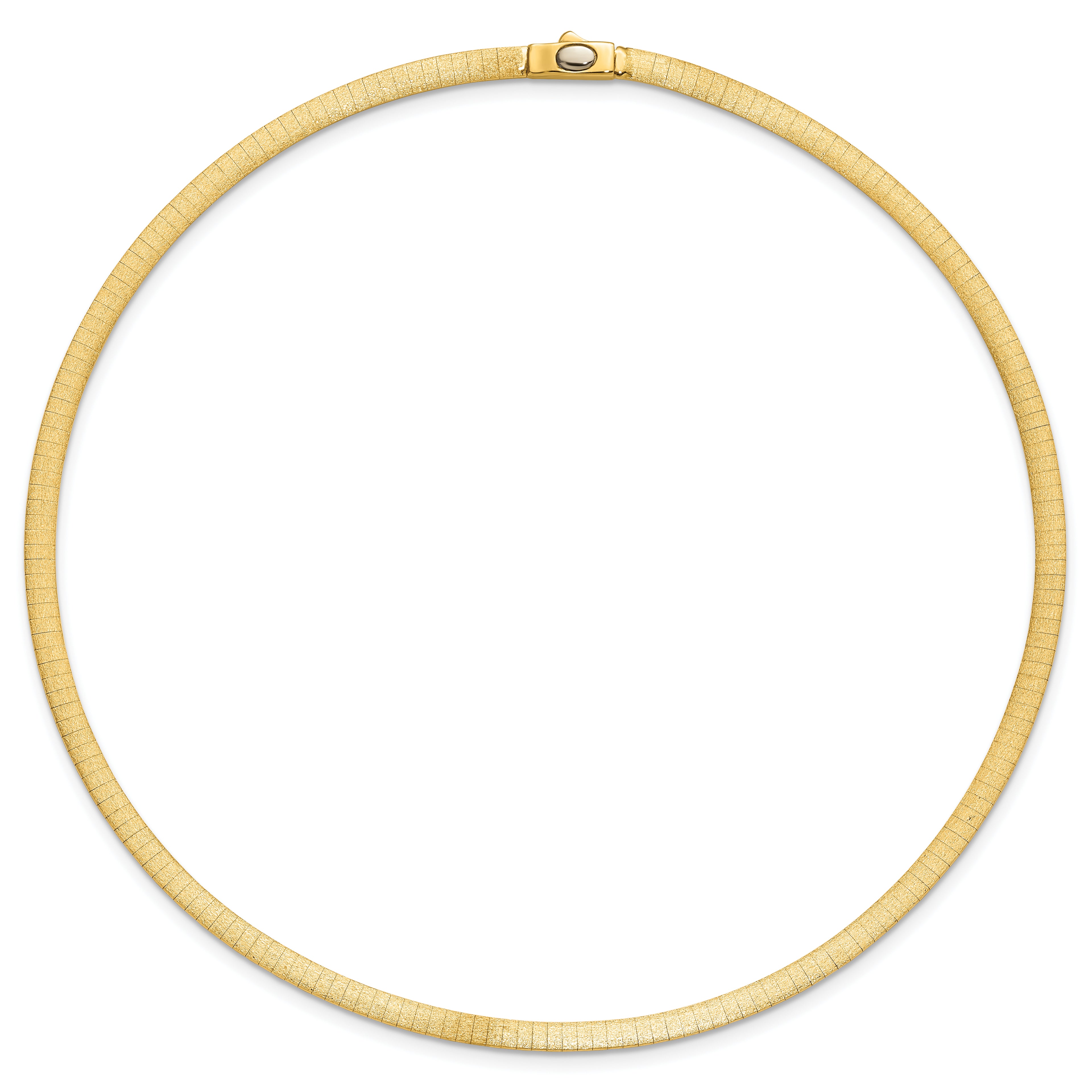 14K Polished and Satin 4mm 16in Reversible Omega Necklace