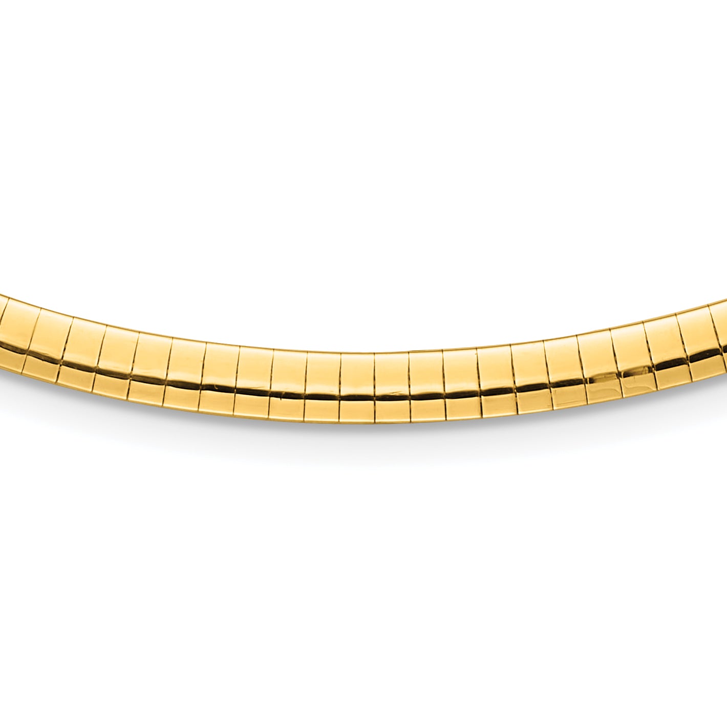 14K Polished and Satin 4mm 16in Reversible Omega Necklace