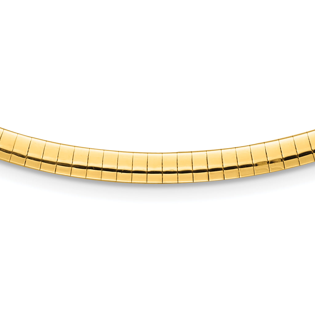 14K Polished and Satin 4mm 16in Reversible Omega Necklace