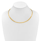 14K Polished and Satin 4mm 18in Reversible Omega Necklace