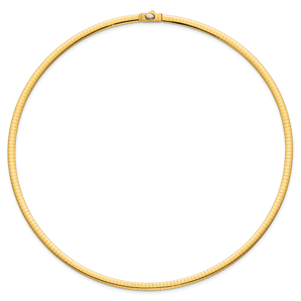 14K Polished and Satin 4mm 18in Reversible Omega Necklace