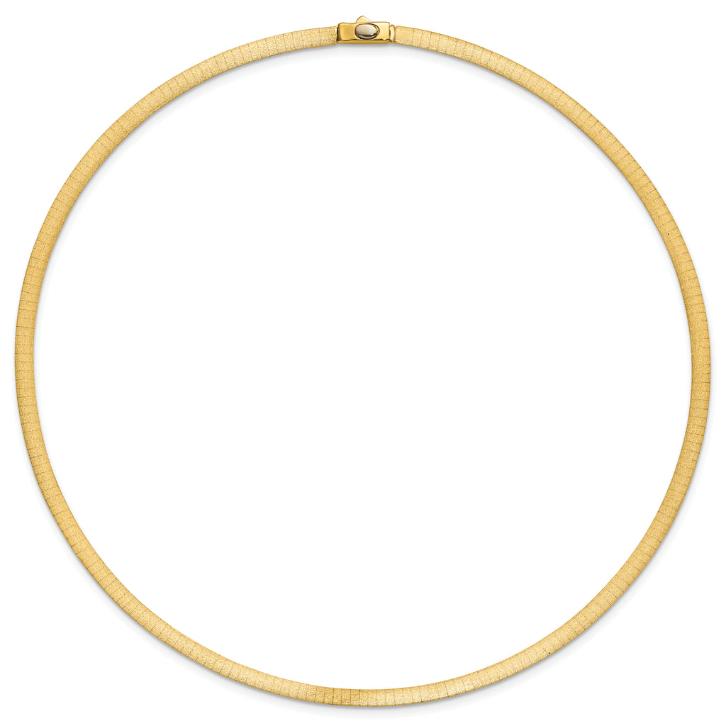14K Polished and Satin 4mm 18in Reversible Omega Necklace