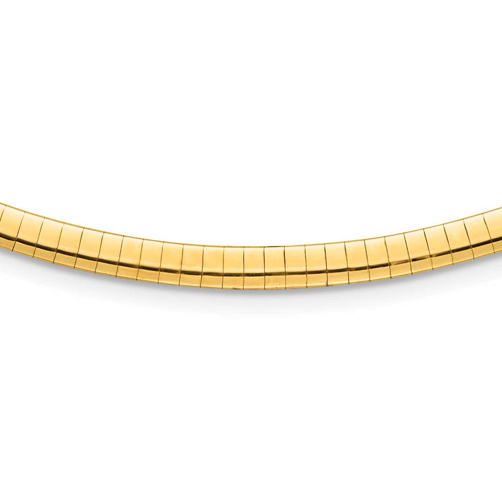 14K Polished and Satin 4mm 18in Reversible Omega Necklace