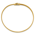 14K Polished and Satin 4mm 7.5in Reversible Omega Bracelet