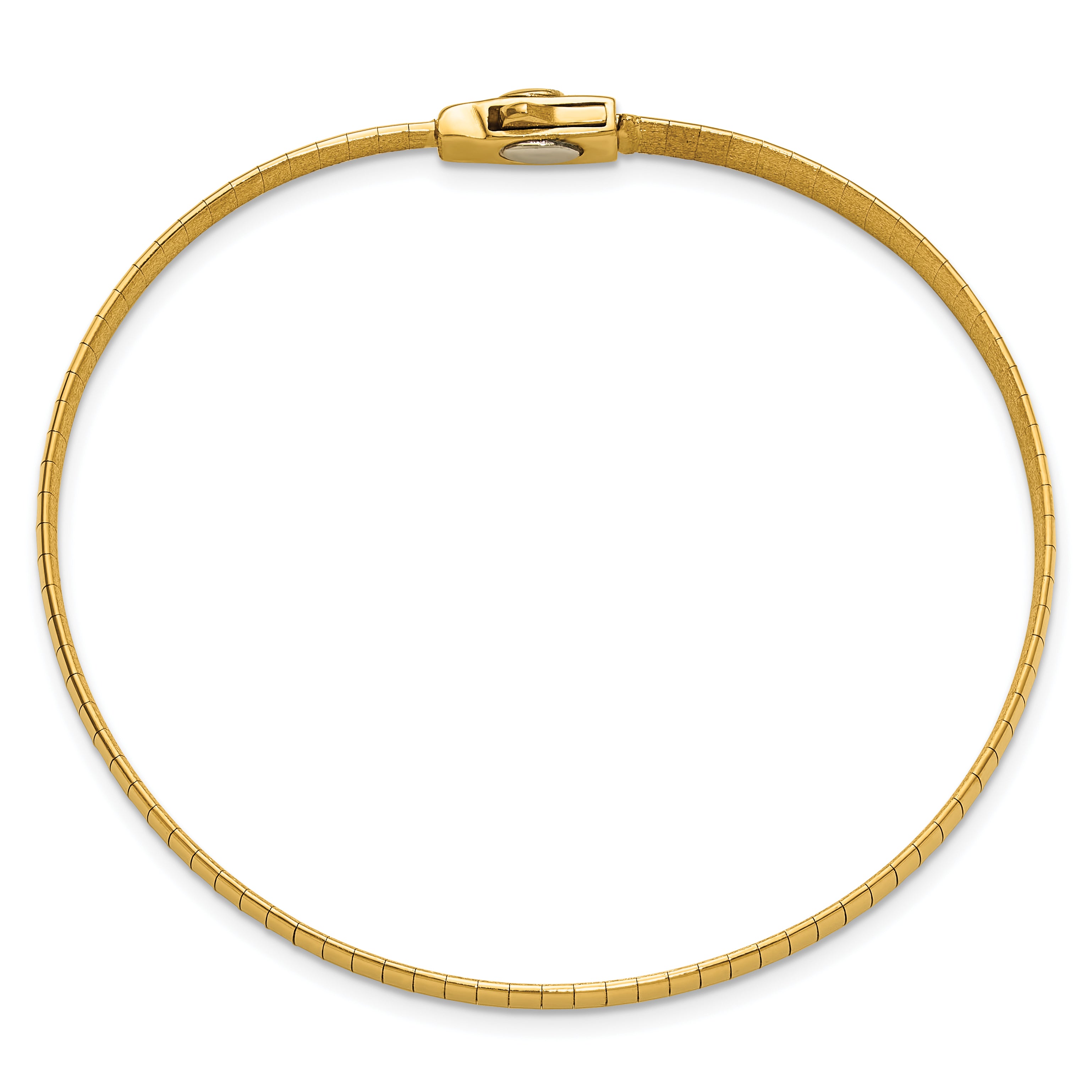 14K Polished and Satin 4mm 7.5in Reversible Omega Bracelet