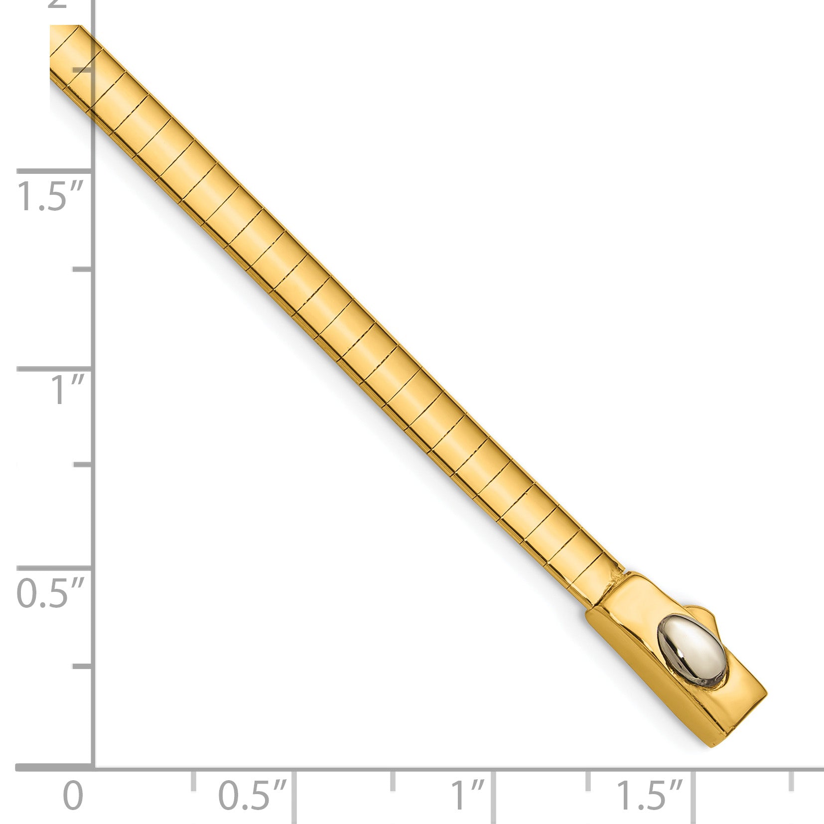 14K Polished and Satin 4mm 7.5in Reversible Omega Bracelet