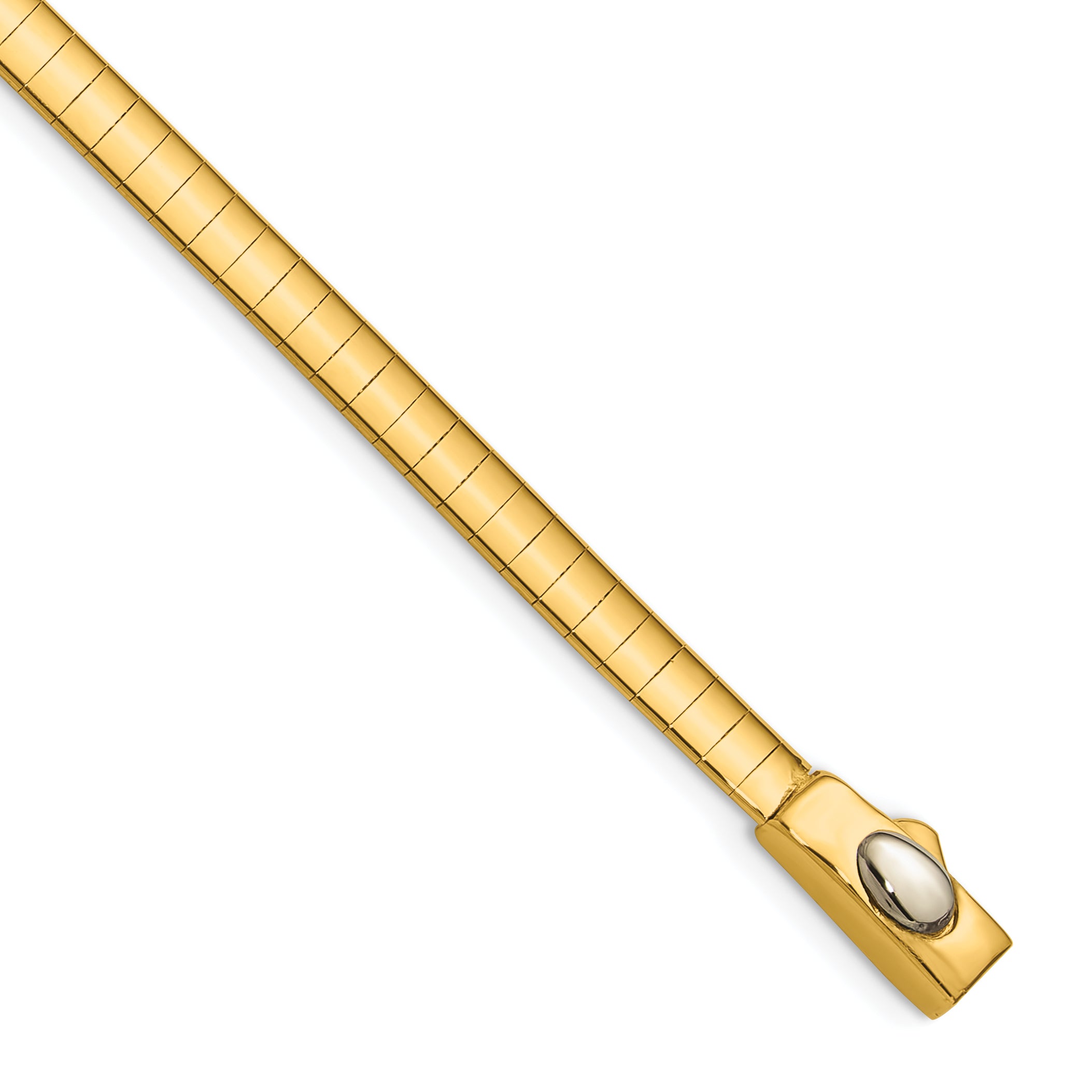 14K Polished and Satin 4mm 7.5in Reversible Omega Bracelet
