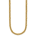 14K Polished and Textured Fancy Link with .5in ext. Necklace